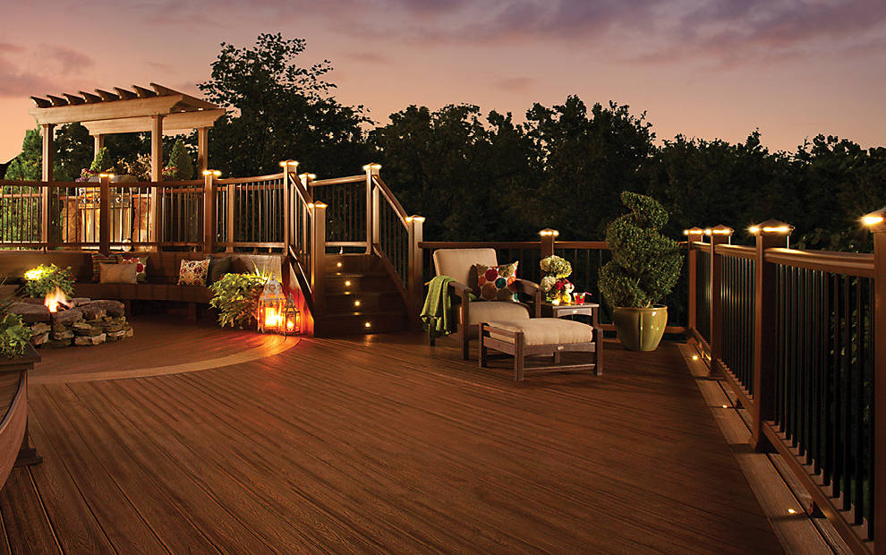 Trex Decking w- Deck Lighting Installation by Alabama Decks - Shelby County