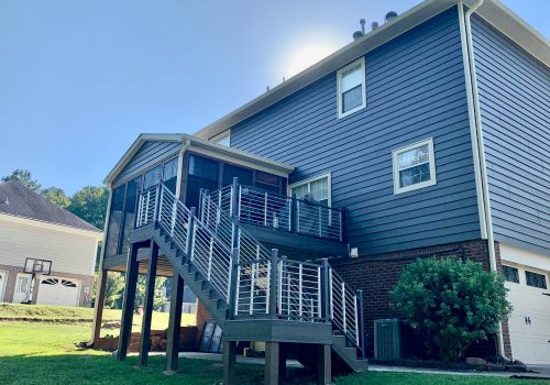 Masonite Replacement w- Craneboard Siding + New Screened In Porch w- Deck Lighting