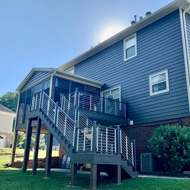 Masonite Replacement w- Craneboard Siding + New Screened In Porch w- Deck Lighting